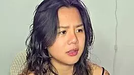 asian teen amateur gets excited by homemade music track