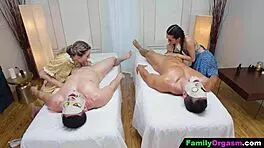 submissive babes get a relaxing massage day from the guys 😌