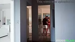 ripped muscle babe orgasming on a big cock