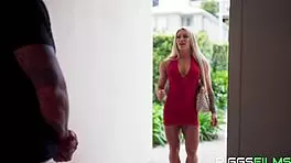 ripped muscle babe orgasming on a big cock