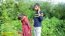 18yrs boy fucks new girlfriend at jungle indian outdoor