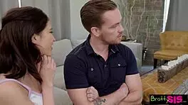 A petite brunette young woman ends up having sex with a jealous guy