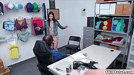 Pretty skinny sadie blake caught shoplifting and now its time for that tiny teen pussy to pay.