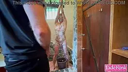 Obedient Slave Hands Tied Misused And Foam Humiliation.