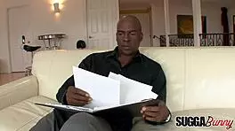 Petite black babe jayna lynn takes a massive ebony cock