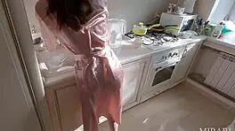 Skinny sexy neighbor invited me for tea and wants to fuck!