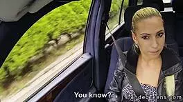 Blonde Amateur Hitchhiker Seduces In Car POV With Panties Teasing