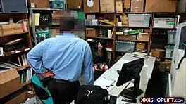 Teen shoplifter propose a blowjob and fuck after caught