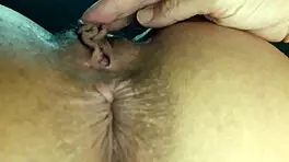 closeup blowjob on wife with giant clitoris