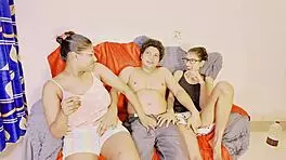 Uttaran20 - Milf Threesome in the Bedroom with Teen Couple