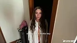 hot neighbor came for help but left fucked and with cum in her mouth