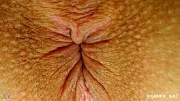 The suggestive pulsating orgasm comes with tight anal contractions, close-up asshole view, teen anal assfucking.