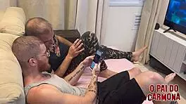 Old Brazilians passionately fuck young with big asses