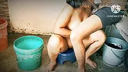 Desi milf gets rough bathroom fucking from boys