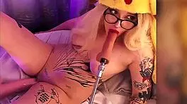 Passionate Sex Of A Blonde Cosplayer With Two Dildo