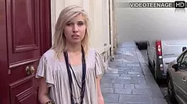 hey, that 18 year blonde vicky plays with sex toy during her porn casting?