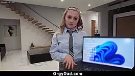 Stepdaddy Hires His Stepdaughter As Personal Assistant - Orgydad!