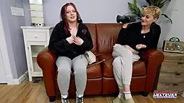 Skinny blonde Sassy and coed Bella share big cock