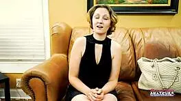 Brunette coed Nikki P gives a deep rimjob and BJ to a juicy cock to ride