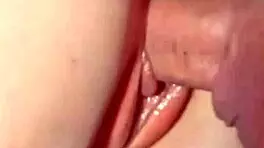 Continuous semen stays between lips!