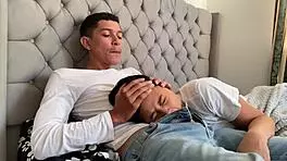 Perverted guy shoves cock in my mouth until he cums