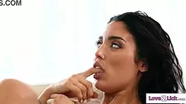 Latina roommate sucks perky tits and gets pussy licked in dorm.