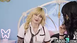 Teen blondie massages and licks hot BFF