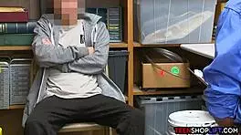 Mall cop milf blackmails young guy for sex