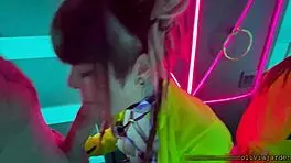 Public Sloppy Deepthroat in a Rave Bathroom