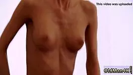 Old Man Fingers Young Girl, Then She Gets Boss Dick