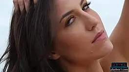 Petite Portuguese milf carmen nikole gives a sensual outdoor striptease