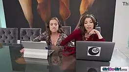 girldogirl com - gfs rubbing each other during work call