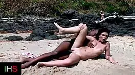 amazing girl fucks black man on beach