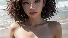 Check out girls with curly hair in beach sex compilation