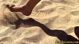 Oh, Tattooed Teens Scissoring Bikini Babes!