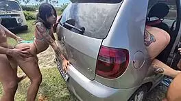 Took friends to woods for wild fucking and creampies 😏