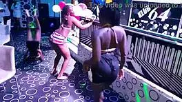 teen twerks energetically in casual setting