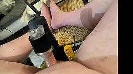 I show off live while strangers control my handy to make me cum on my feet!