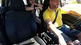 Inked nymphomaniac latina teen seduces driver at public beach