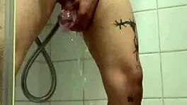 Petite arab masturbates wet pussy in shower
