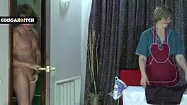 Accidentally, I fucked our mature housekeeper, and she swallowed my cum passionately.