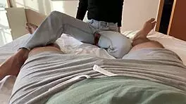 oh no, my pants ripped during the massage, no panties on, they'll see my hairy pussy 😳