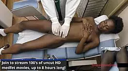 My petite brunette neighbors Rina Arem does my first gyno exam.