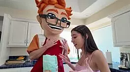 Petite Brunette Eva Generosi Sucks Sausage And Takes Cum