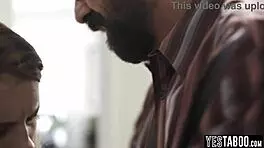 mature man comforts petite teen with big dick