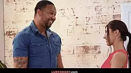 maya woulfe massaging that big black cock with oil