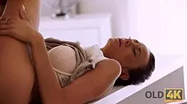 Slender girl enjoys sex with boss.