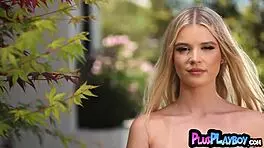 Perfect blonde teen sky wonderland exposing amazing all natural naked body in softcore striptease 😍