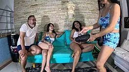 Young Latina Debutante Experiences Overwhelming Joy with Monster Dildo at Party