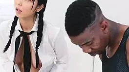 Large Cock Black Dude Pounds Diminutive Asian Whore Bent Over in Hardcore Interracial Fucking!